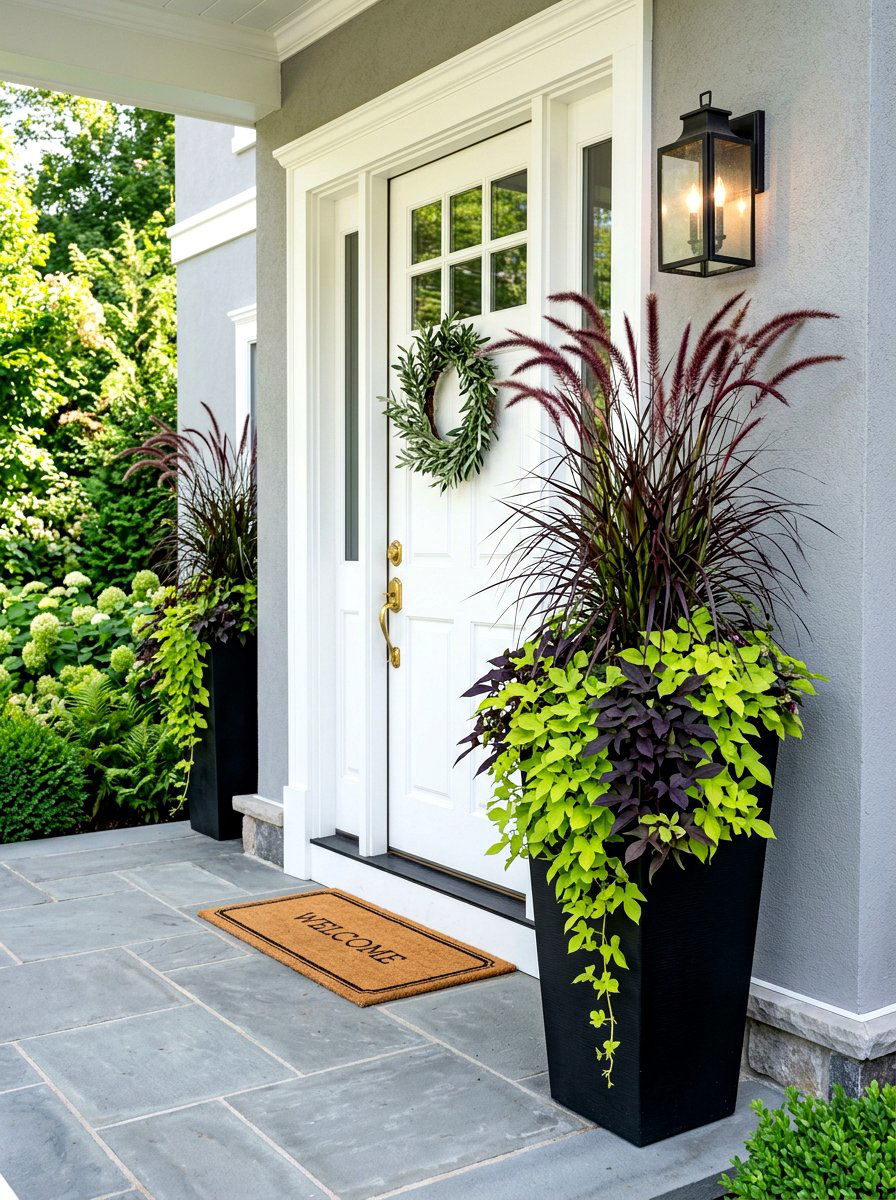 Tall Entryway Pot - 30 summer container garden ideas