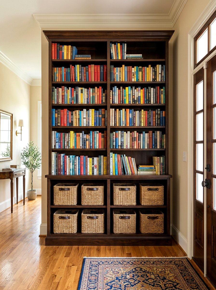 Tall Entryway Storage Bookcase - 30 entryway storage ideas