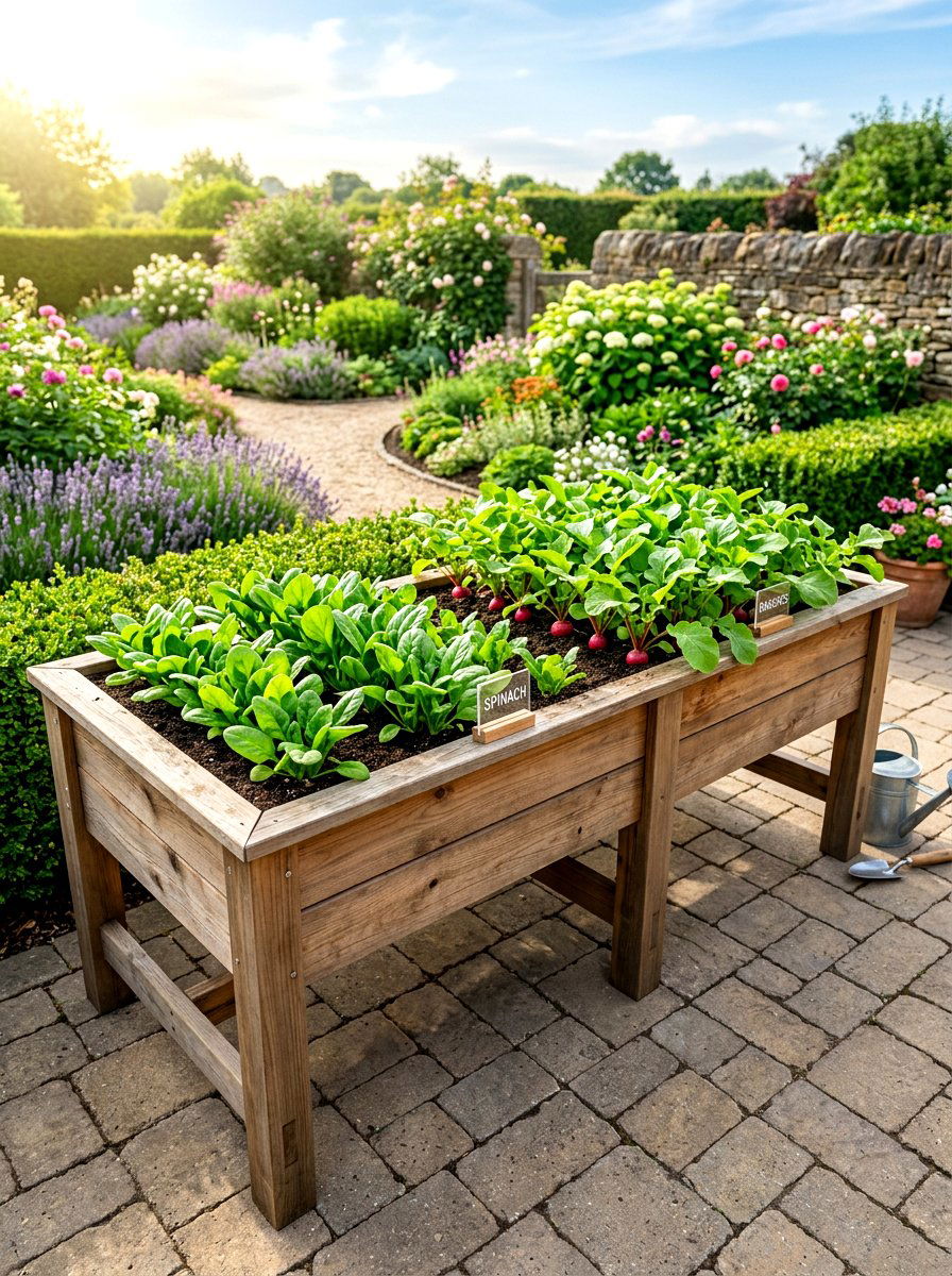 Tall Ergonomic Garden Bed - 30 raised kitchen garden ideas