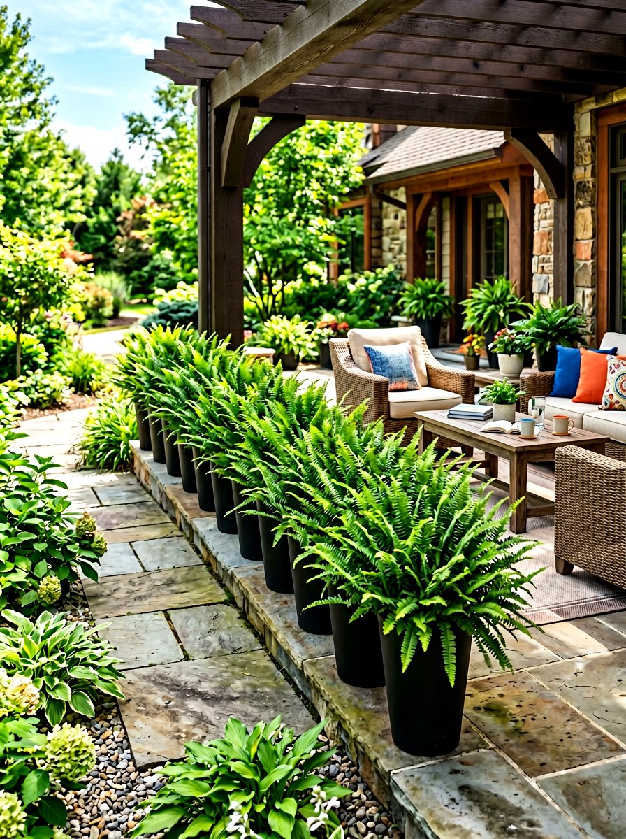 Tall Fern Privacy Screen - 30 porch ferns ideas
