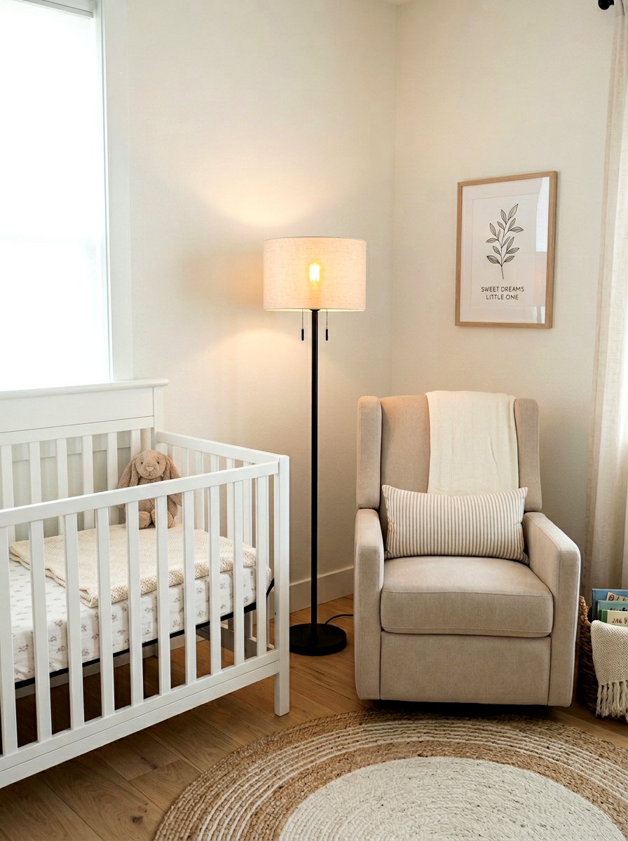 Tall Floor Lamp - 30 crib corner styling ideas