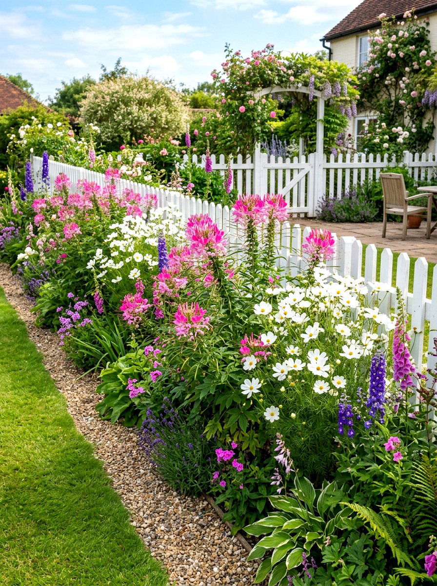 Tall Flower Garden Backdrop - 30 summer annual border ideas