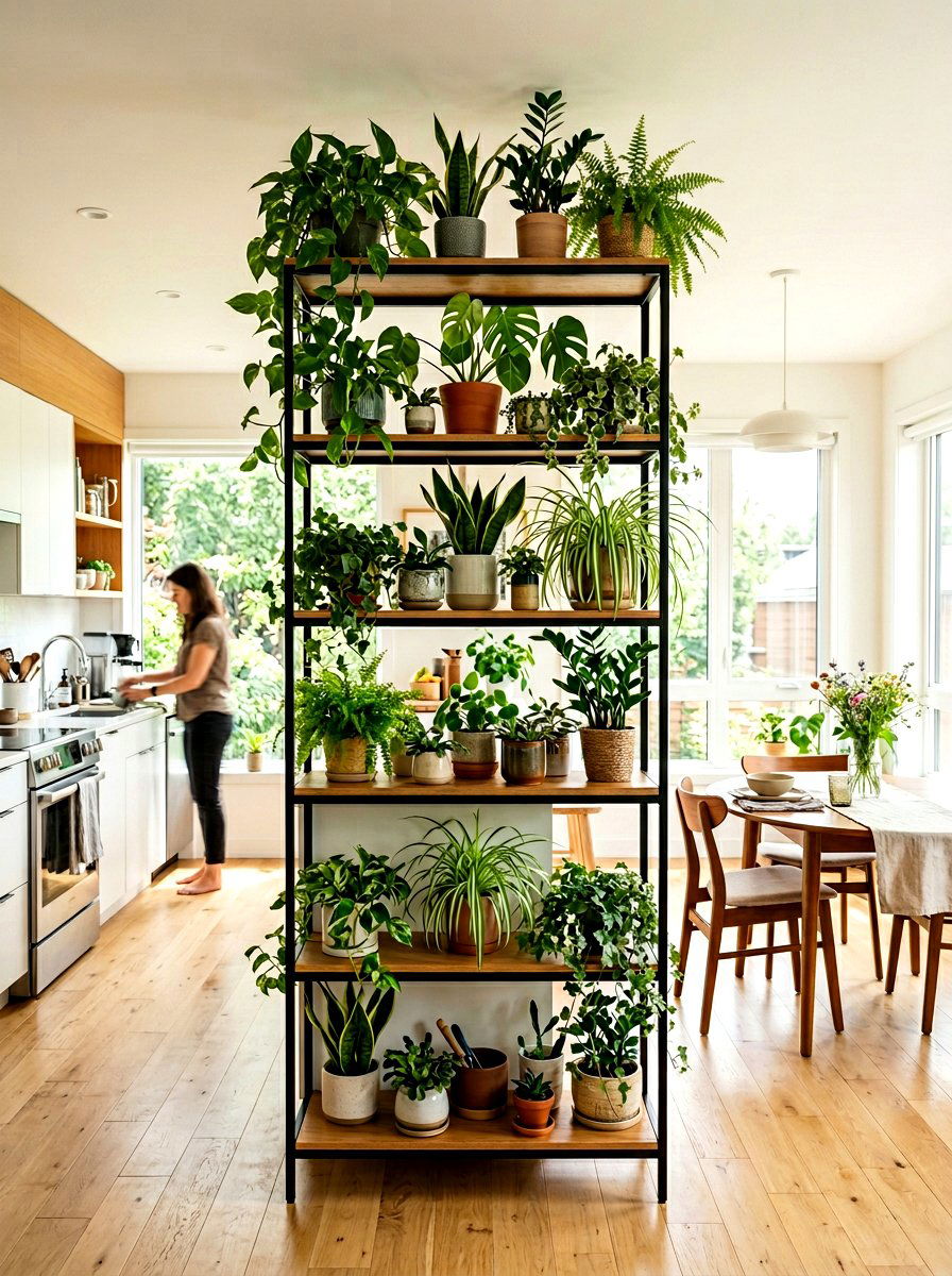 Tall Freestanding Plant Shelf - 30 kitchen plant shelf ideas