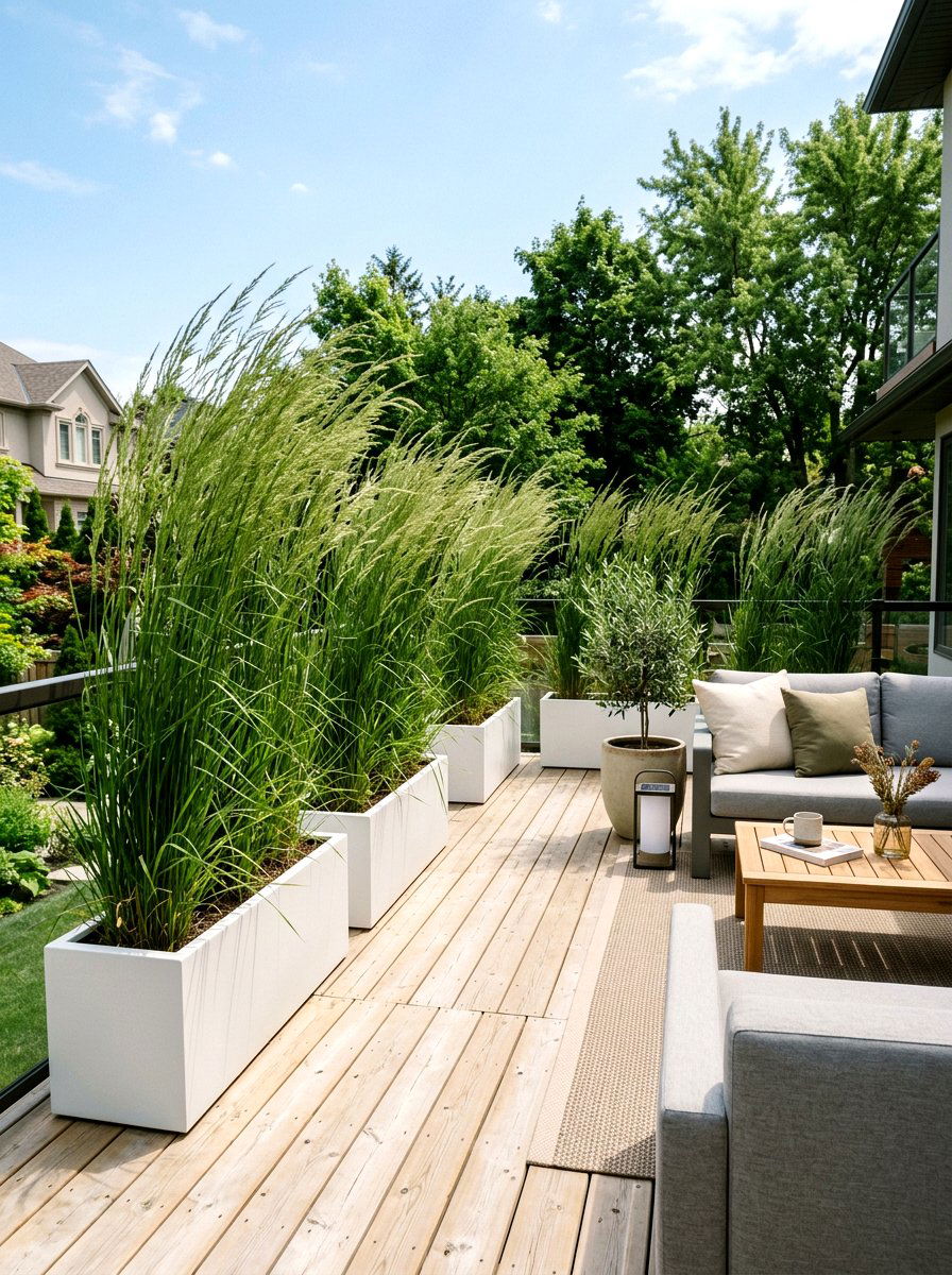 Tall Grass For Privacy - 30 deck privacy wall ideas