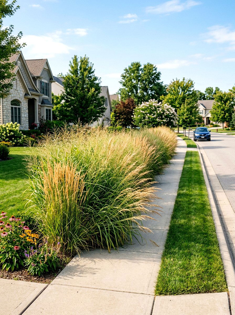 Tall Grass Privacy Screen - 30 prairie front yard landscaping ideas
