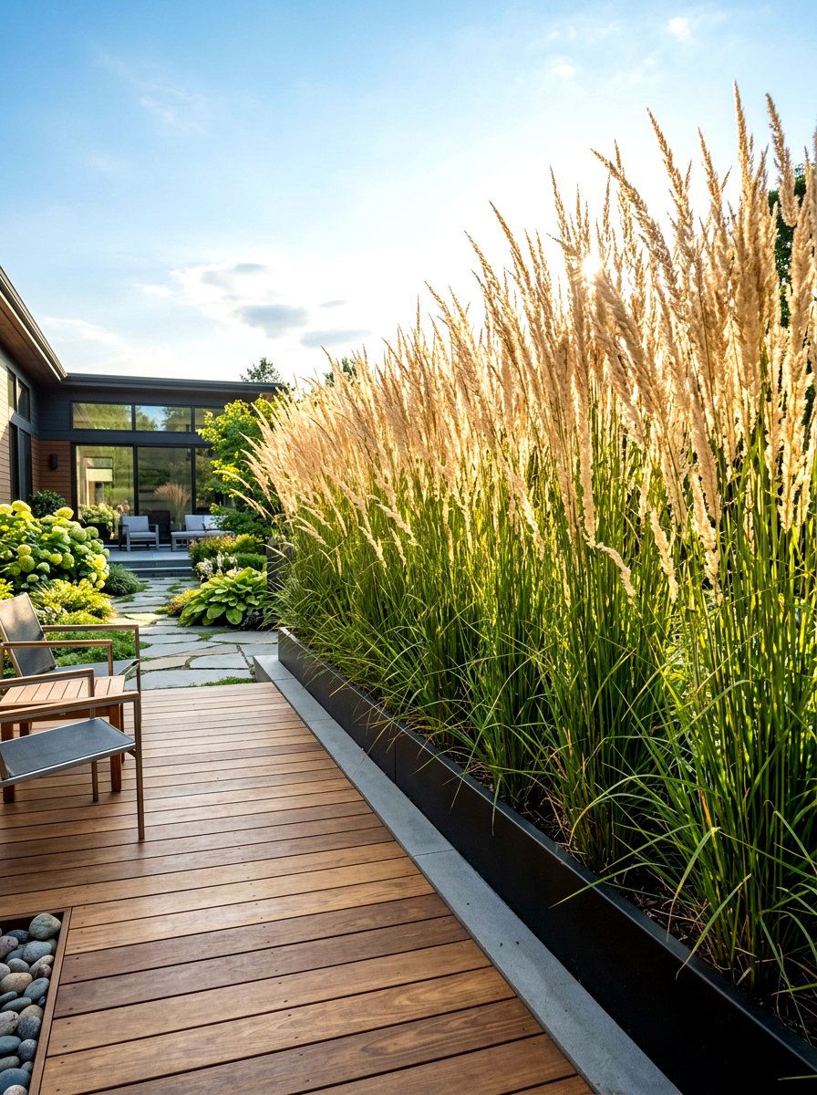 Tall Grass Screen - 30 meadow style backyard ideas