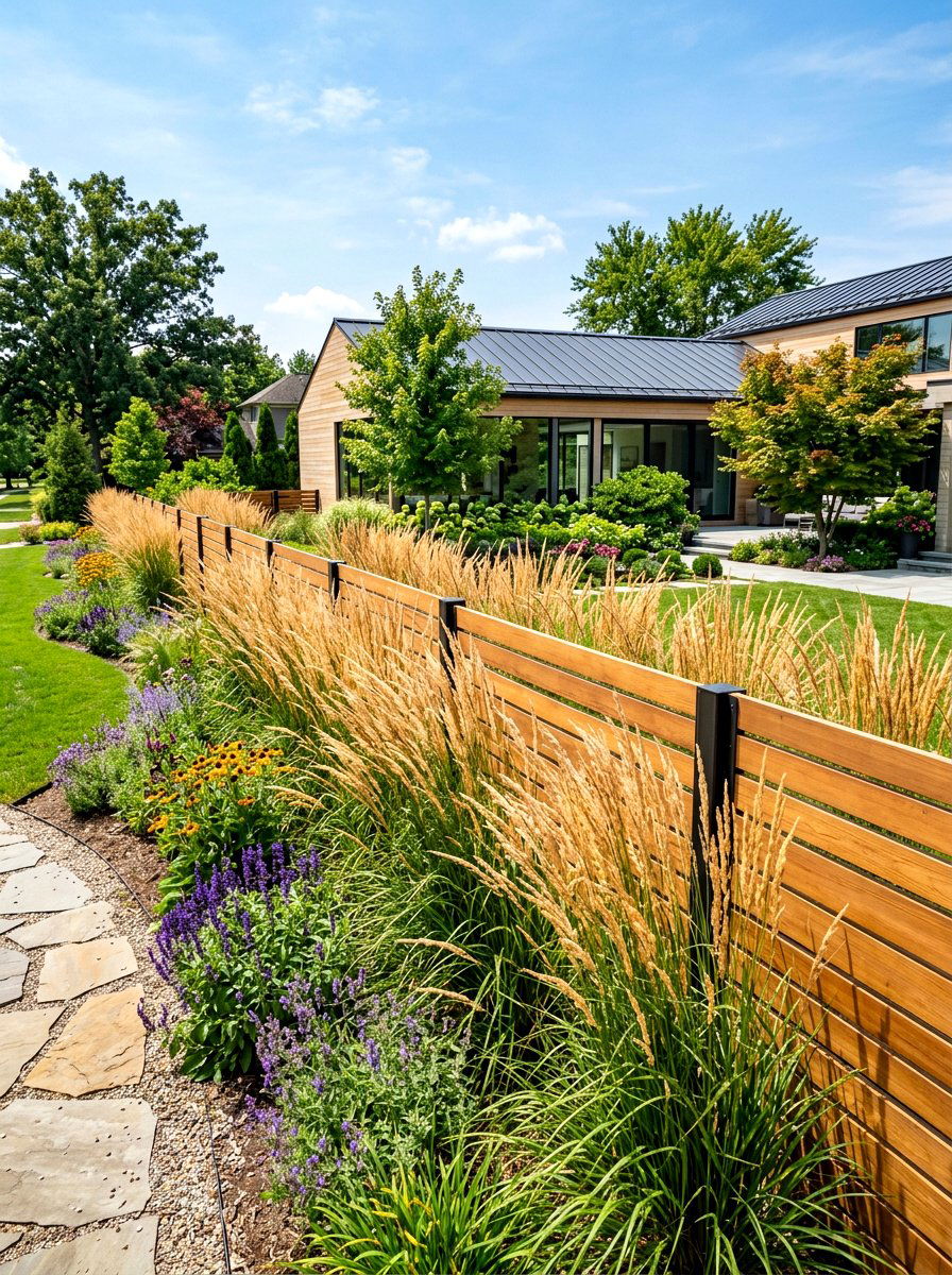 Tall Grass Screen - 30 tree border landscaping ideas