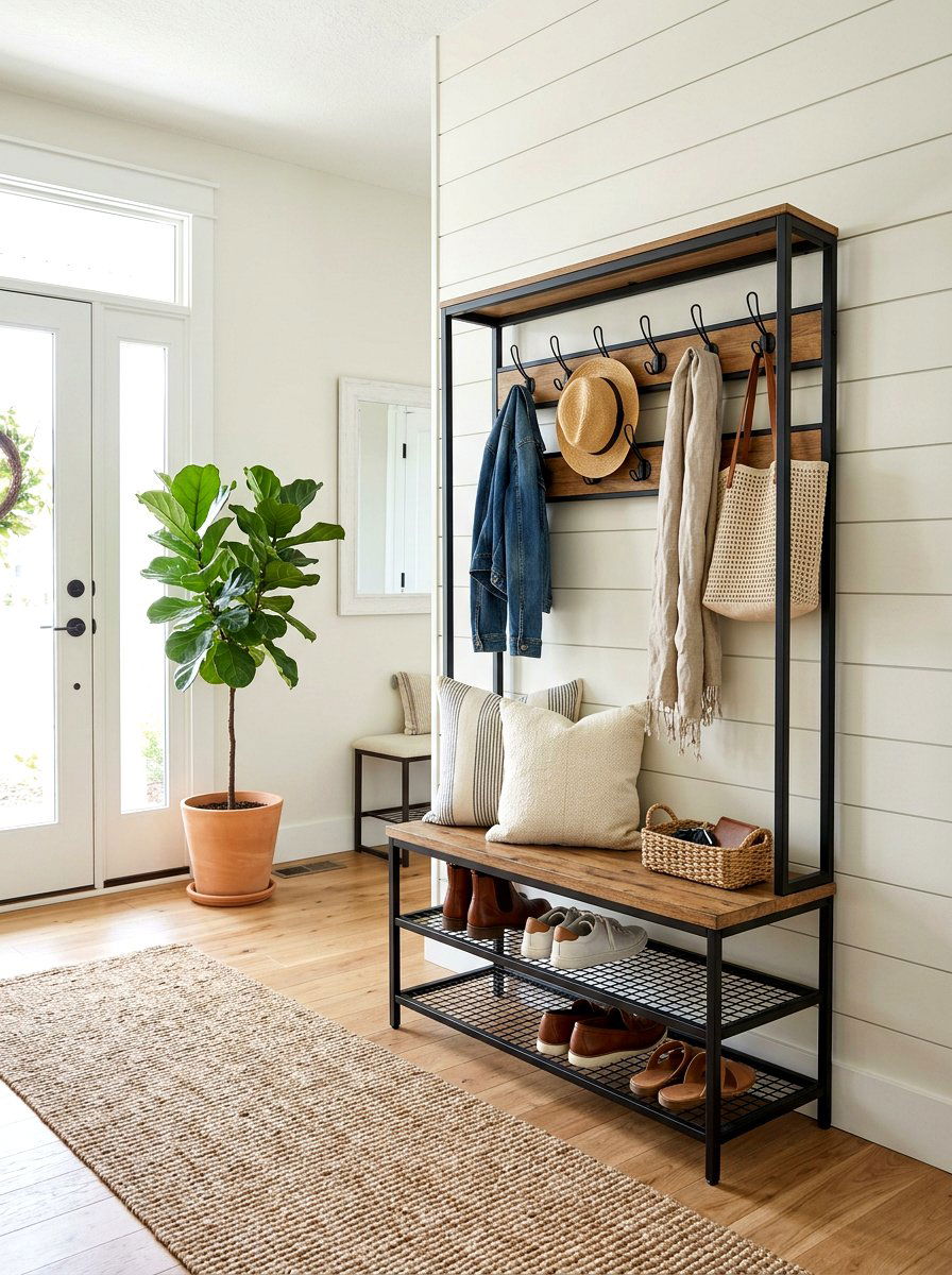 Tall Hall Tree - 30 narrow entryway storage ideas
