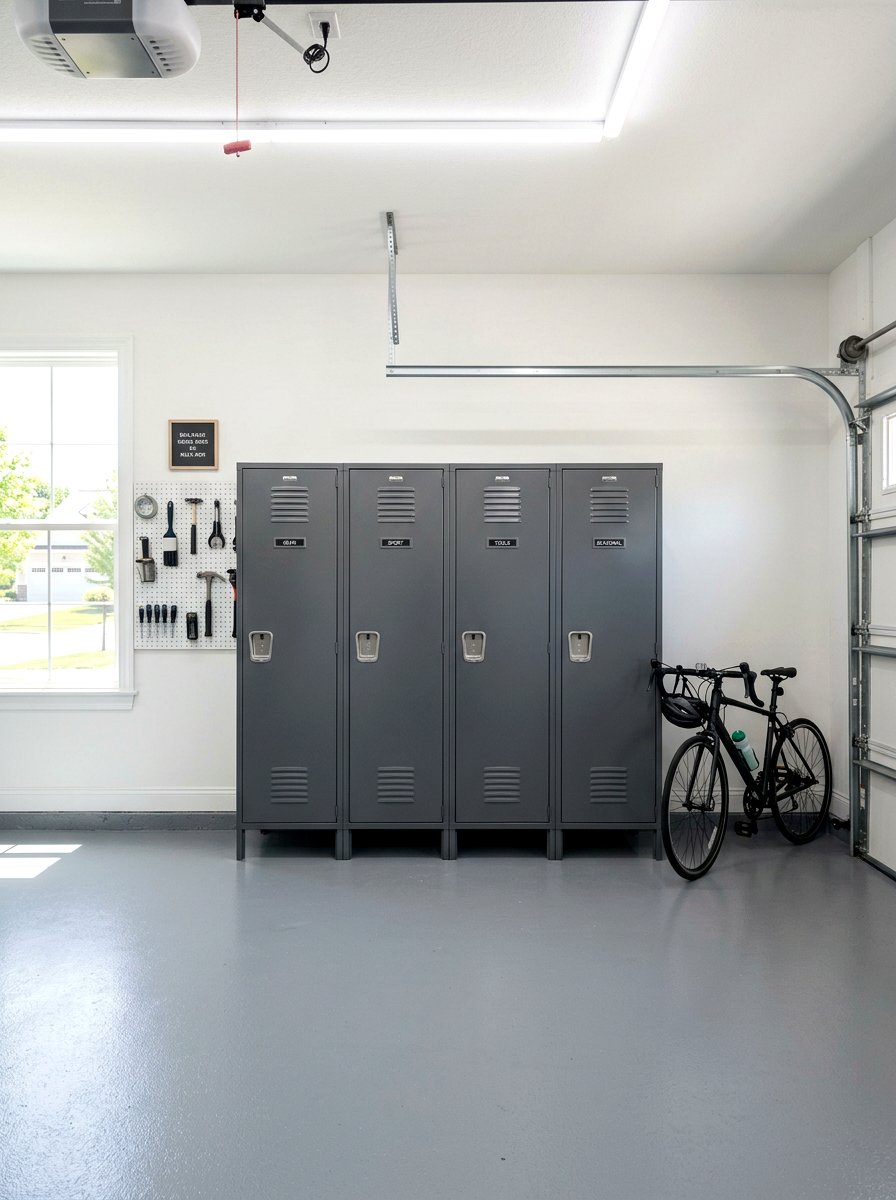 Tall Locker Storage - 30 clean garage aesthetic ideas