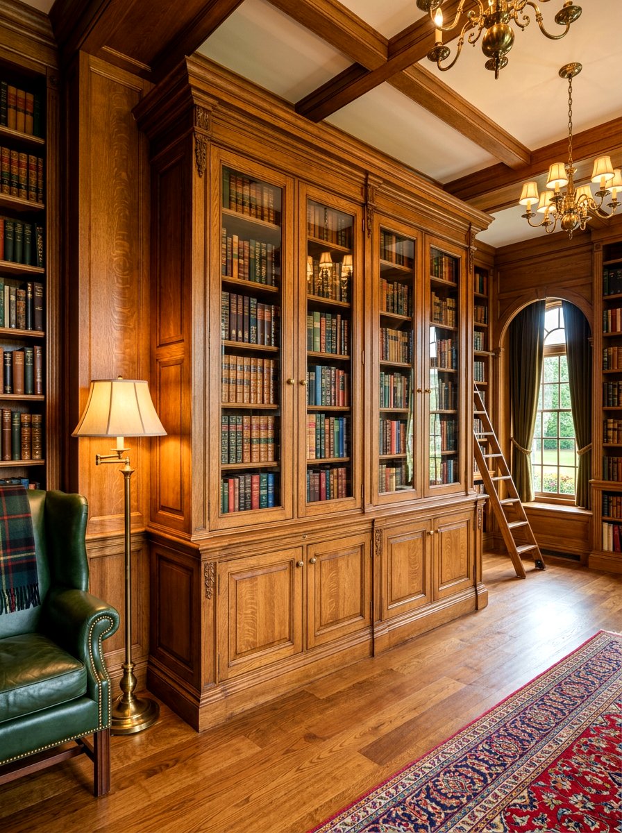 Tall Oak Cabinet Library Room - 30 display cabinet ideas