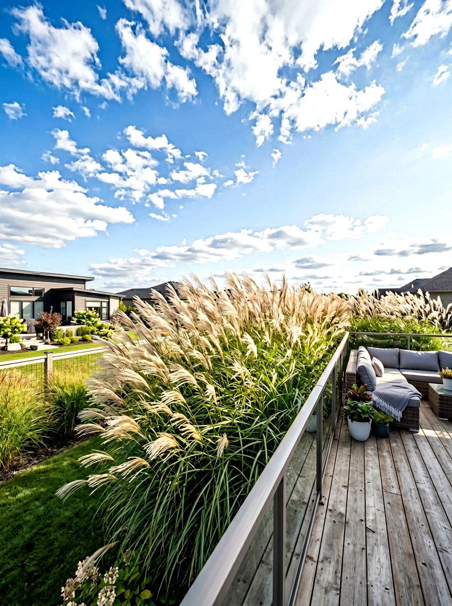Tall Ornamental Grass - 30 backyard privacy ideas