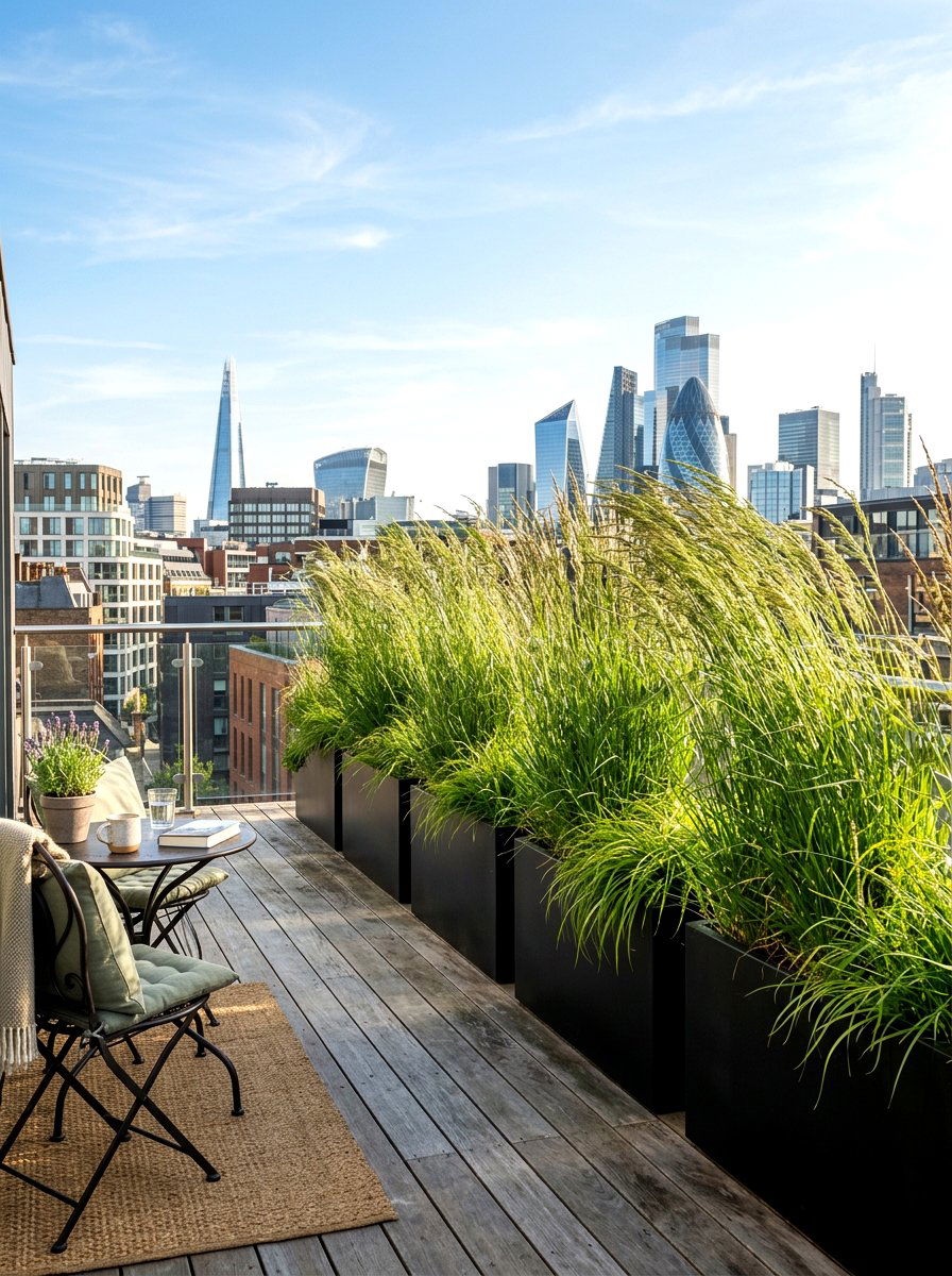 Tall Planter Box - 30 rooftop privacy screen ideas