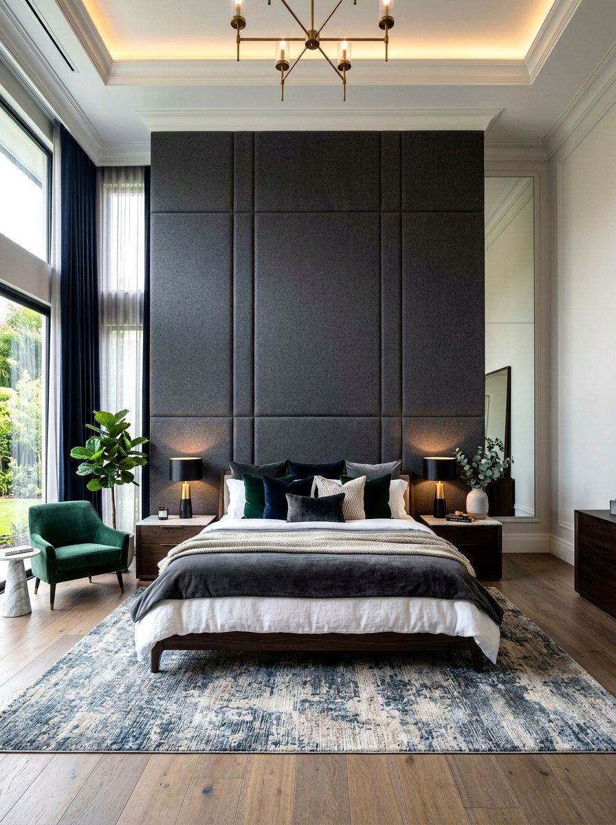 Tall Rectangle Headboard Wall - 30 painted headboard wall ideas