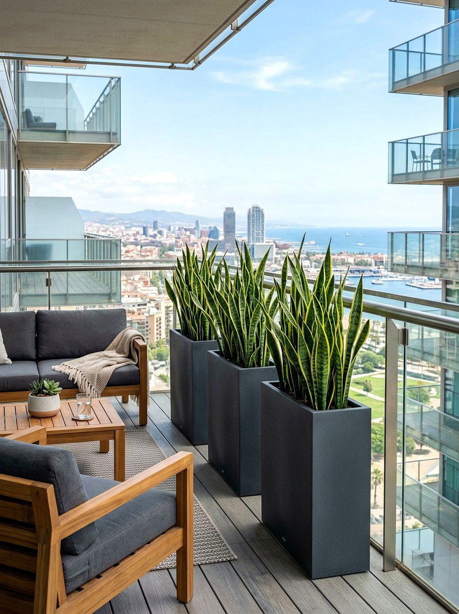 Tall Rectangular Planter Boxes - 30 balcony privacy planter ideas