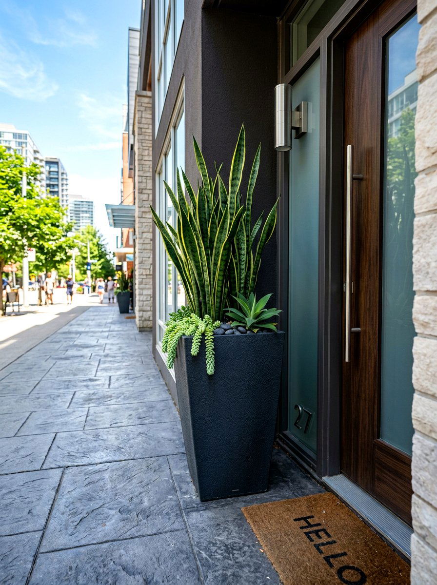 Tall Resin Planter - 30 small space container garden ideas
