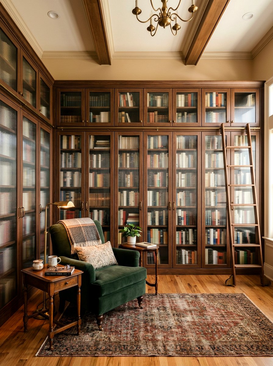 Tall Ribbed Glass Library Cabinet - 30 ribbed glass cabinet ideas