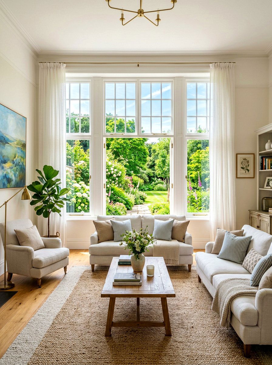 Tall Sash Windows - 30 English manor living room ideas