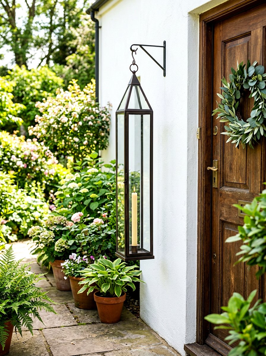 Tall Slim Lantern For Narrow Porch - 30 winter porch lantern ideas
