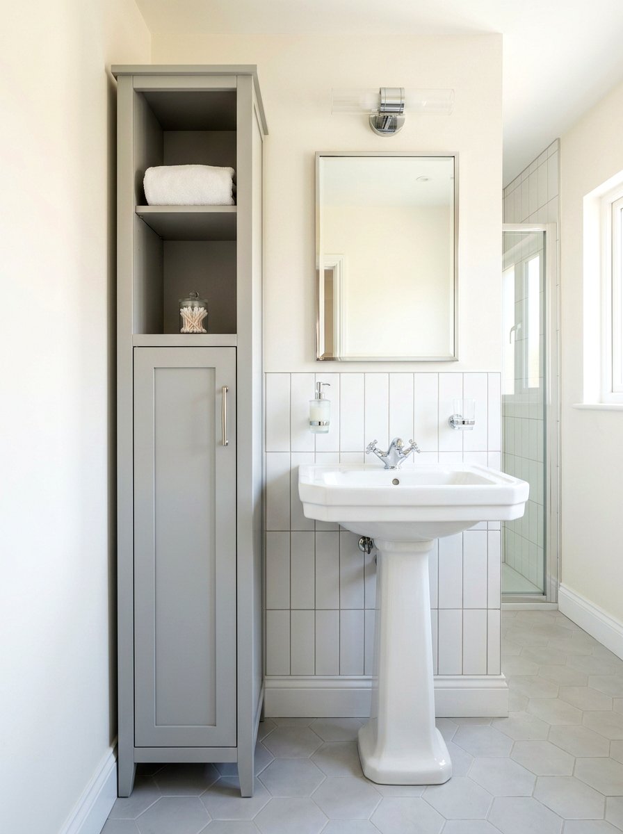 Tall Slim Side Tower - 30 vanity tower storage ideas