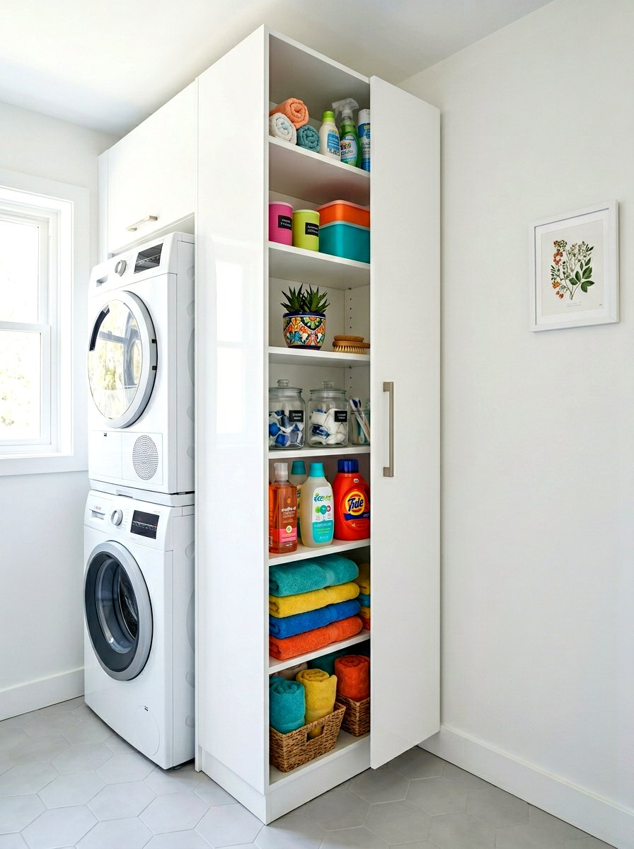 Tall Slim Storage Unit - 30 small utility room ideas