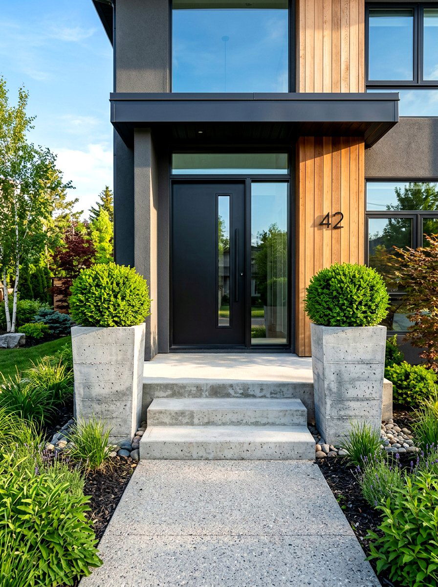 Tall Square Concrete Planter - 30 concrete planter ideas