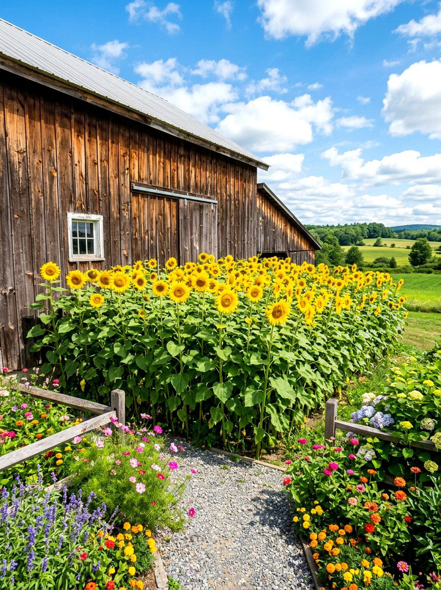 Tall Sunflower Patch - 30 bee friendly garden ideas