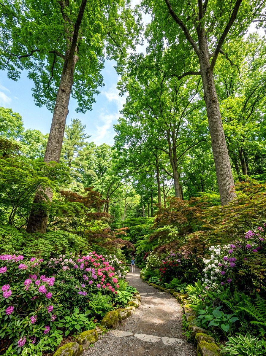 Tall Tree Layered Background - 30 layered front yard landscaping ideas