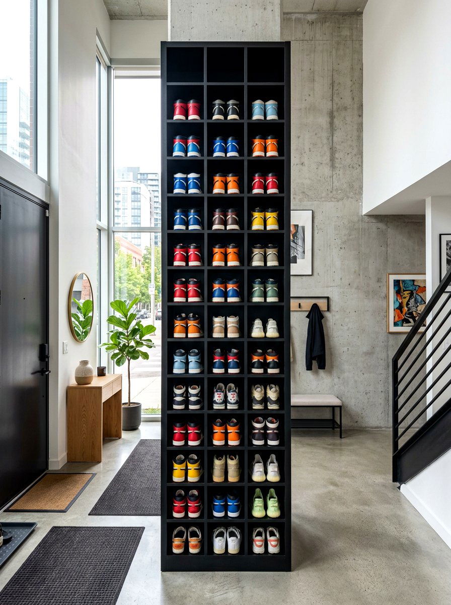 Tall Vertical Cubby Tower - 30 entry cubby ideas