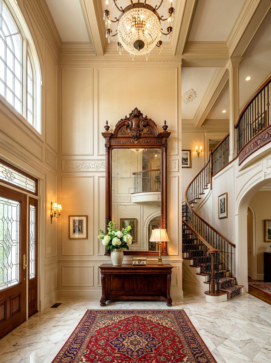 Tall Vertical Mirror Foyer - 30 antique mirror foyer ideas