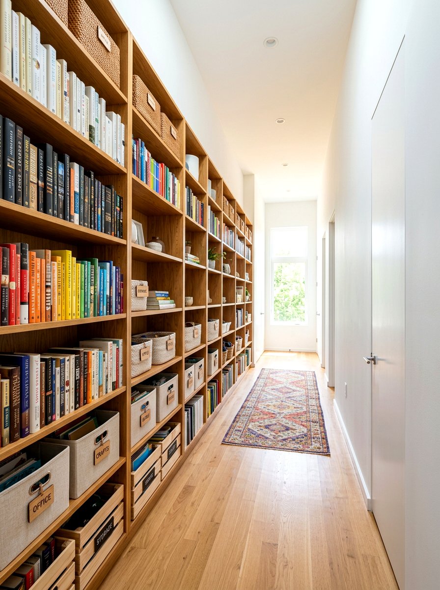 Tall Wall Shelving - 30 narrow entryway storage ideas