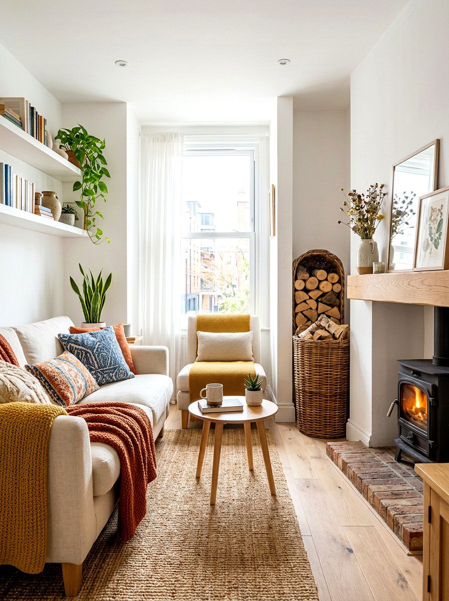 Tall Willow Log Basket - 30 fireplace wood basket ideas