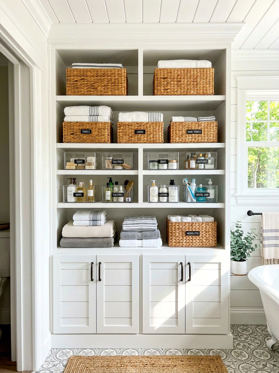 Tall bathroom linen cabinet - 30 organizing bathroom cabinets ideas