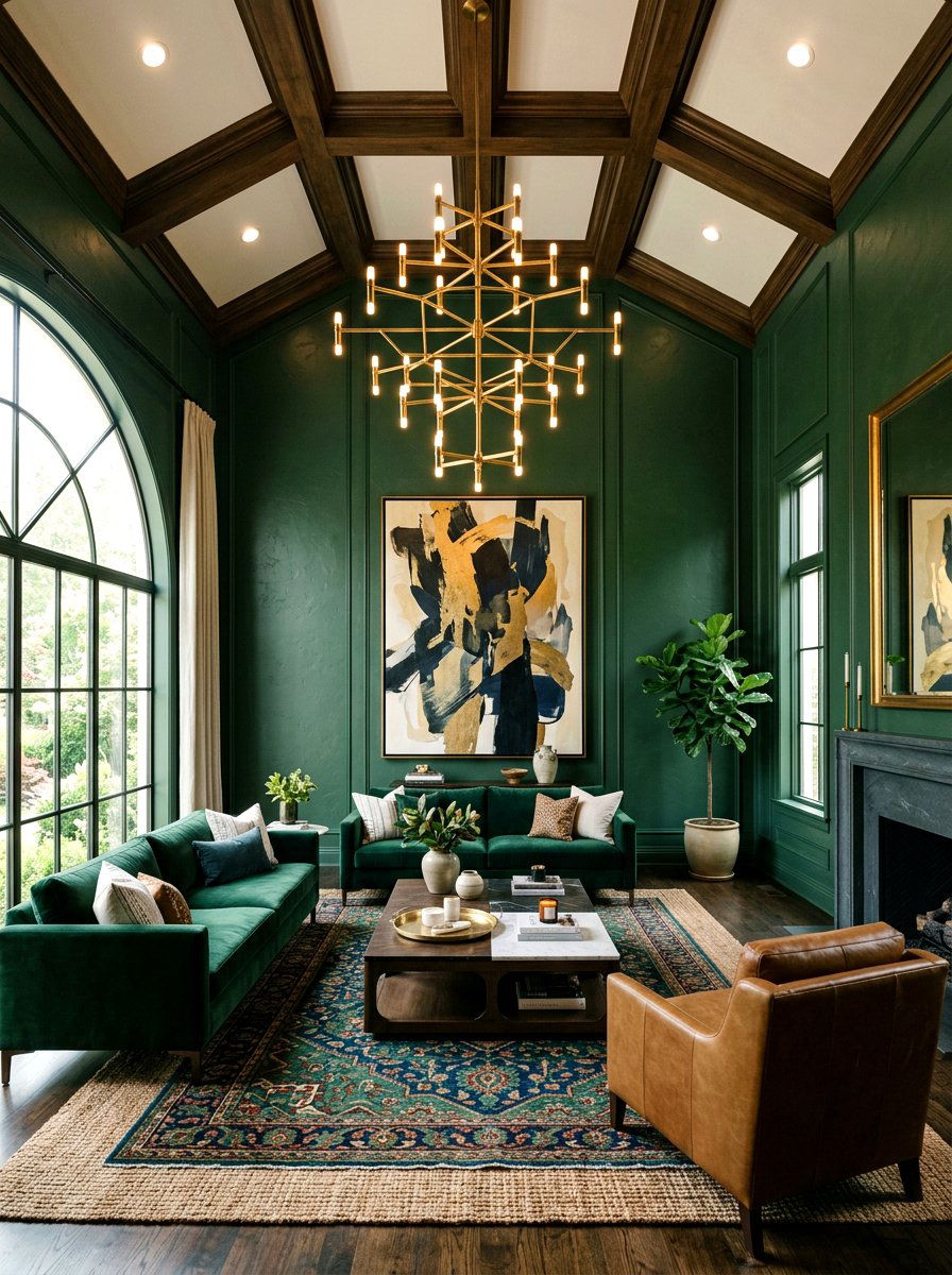 Tall ceiling moody living room - 30 moody fall living room ideas
