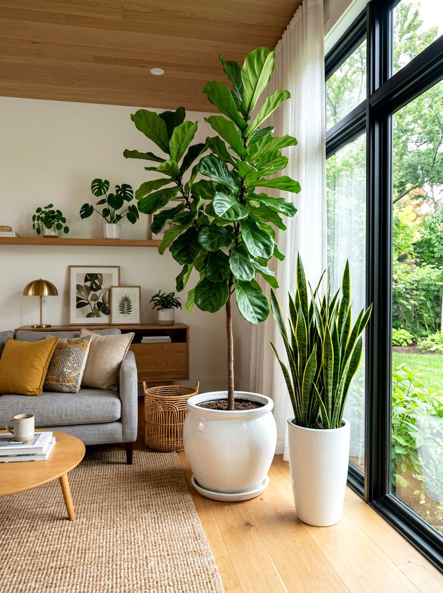 Tall indoor plants - 30 stylish small apartment ideas
