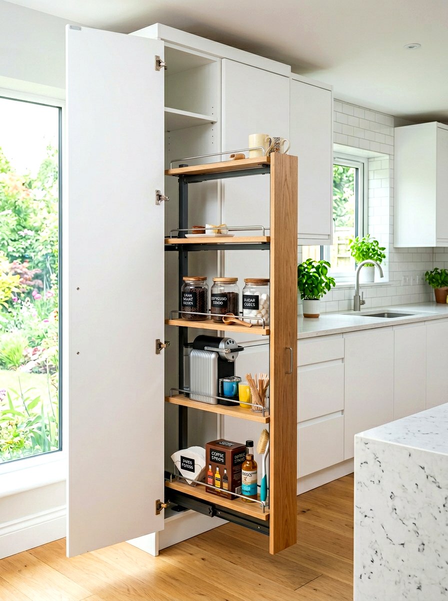Tall pantry coffee pull out - 30 hidden coffee pantry ideas