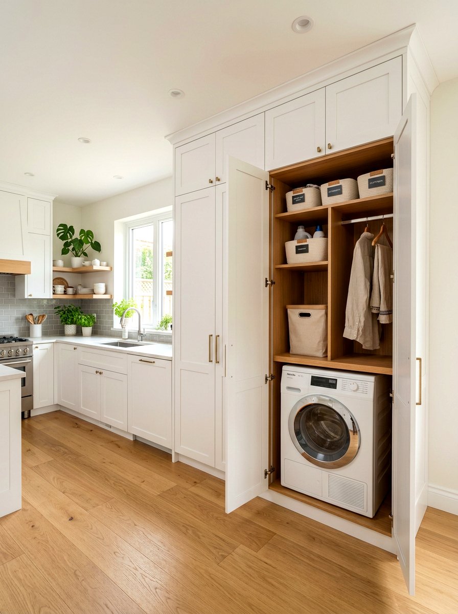 Tall pantry laundry enclosure - 30 washer dryer enclosure ideas