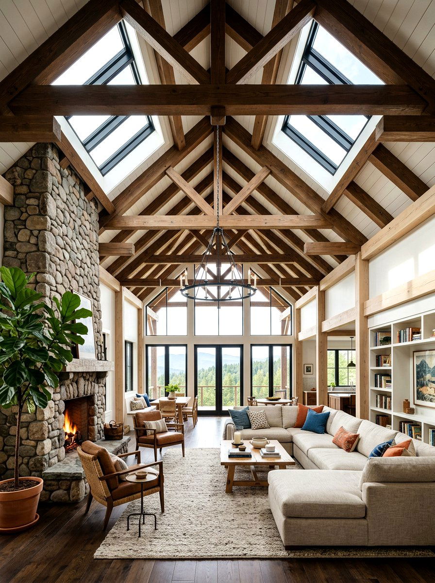 Tall vaulted ceiling living room - 30 warm Mediterranean lounge ideas