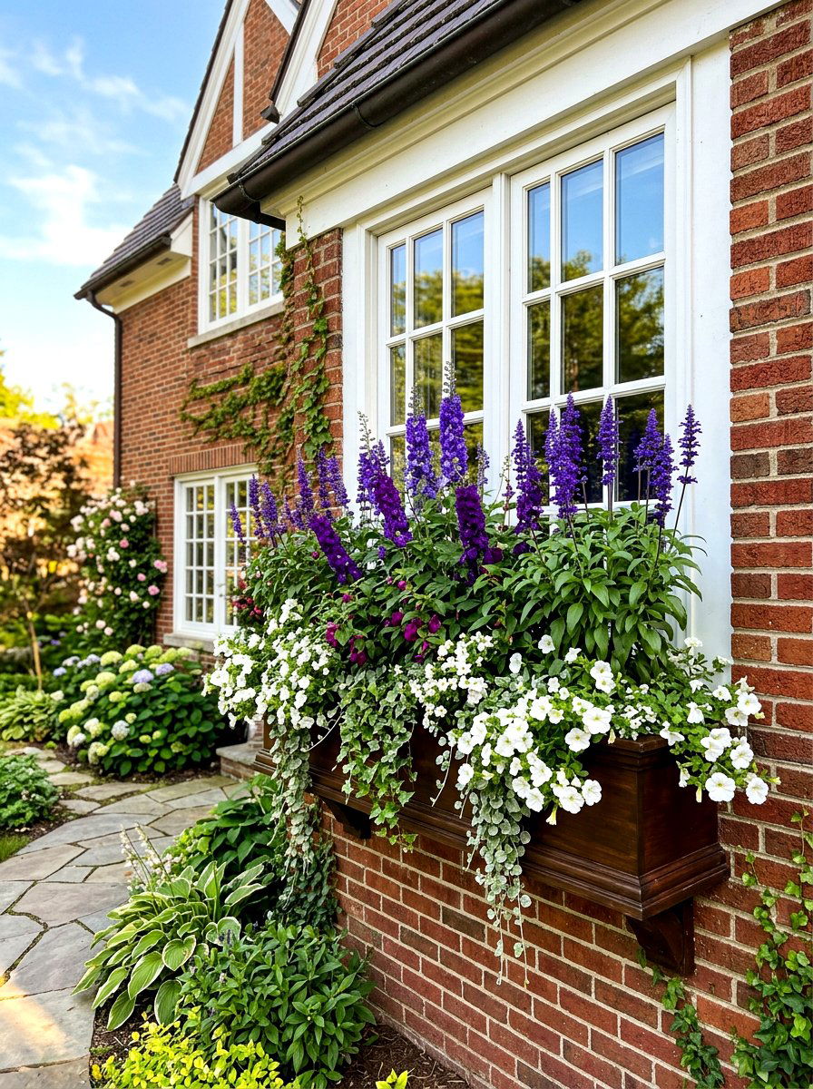 Tall window box - 30 front window planter ideas