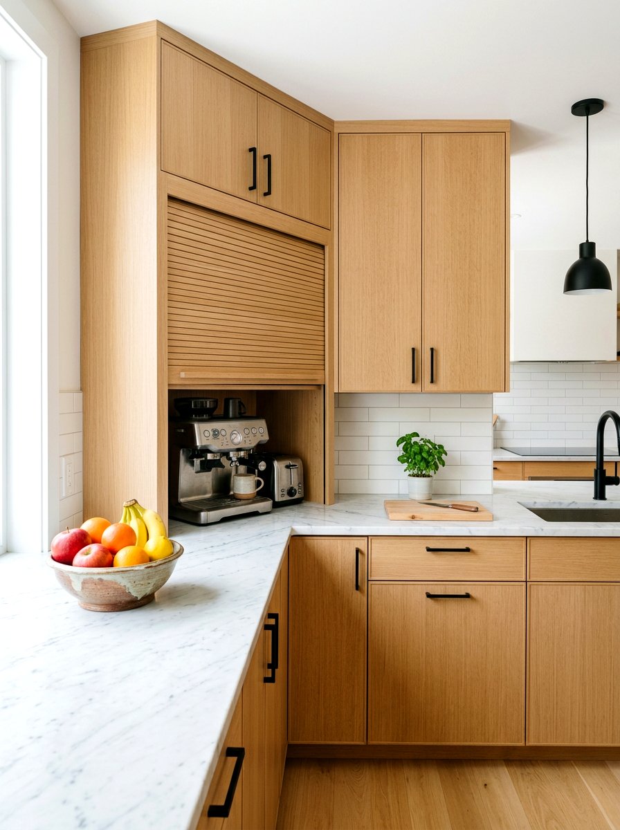 Tambour Door Appliance Garage - 30 hidden toaster garage ideas
