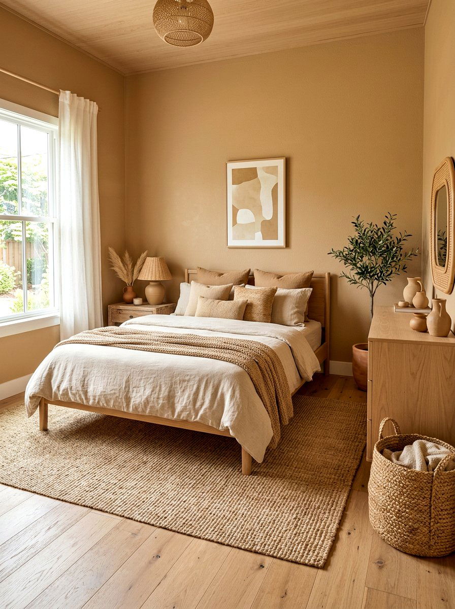 Tan Bedroom - 30 monochromatic bedroom ideas