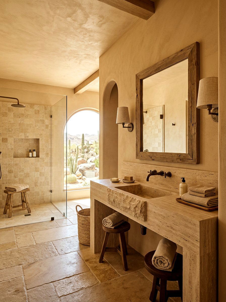 Tan Beige Earthy Bathroom - 30 bathroom drenching ideas