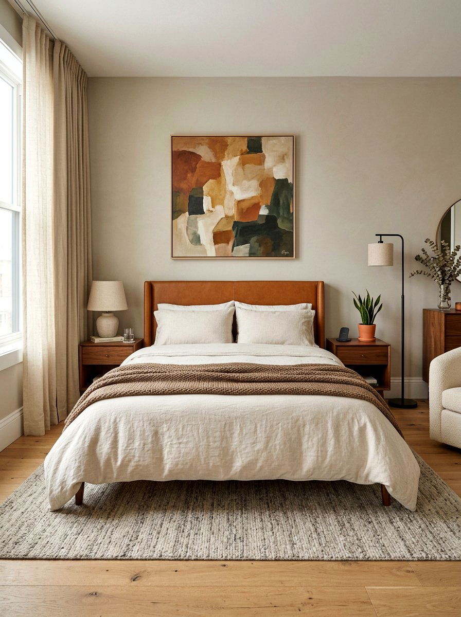 Tan Leather Headboard - 30 all brown bedroom ideas