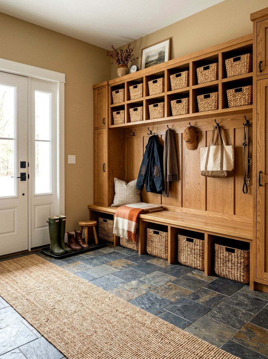Tan Mudroom - 30 warm neutral paint ideas