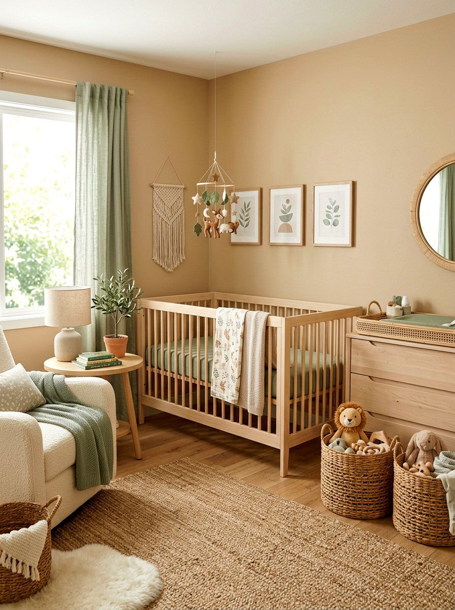 Tan Nursery - 30 brown room decor ideas