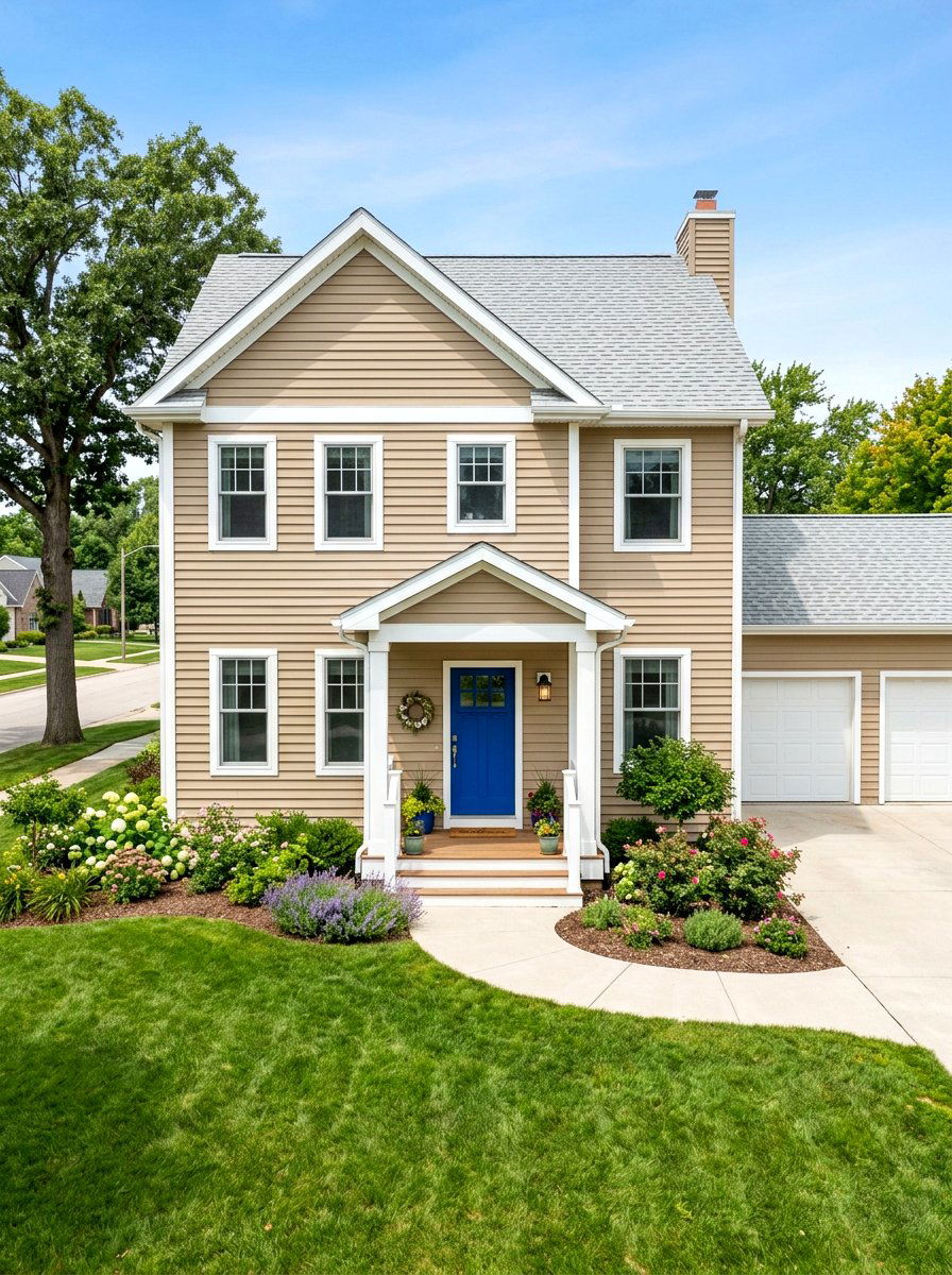 Tan Siding White Trim - 30 horizontal siding exterior ideas