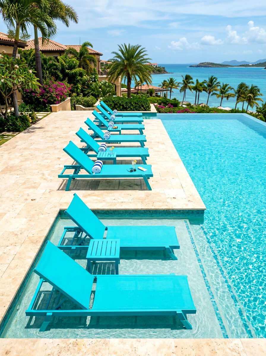 Tanning Ledge Setup - 30 poolside lounge ideas