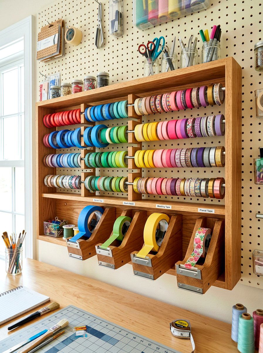 Tape dispenser wall station - 30 garage wall storage ideas