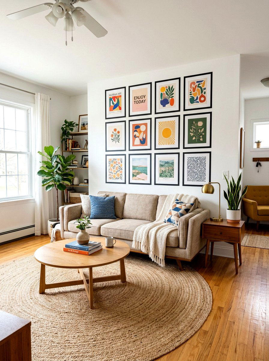 Tape gallery wall layout - 30 tape wall art display ideas
