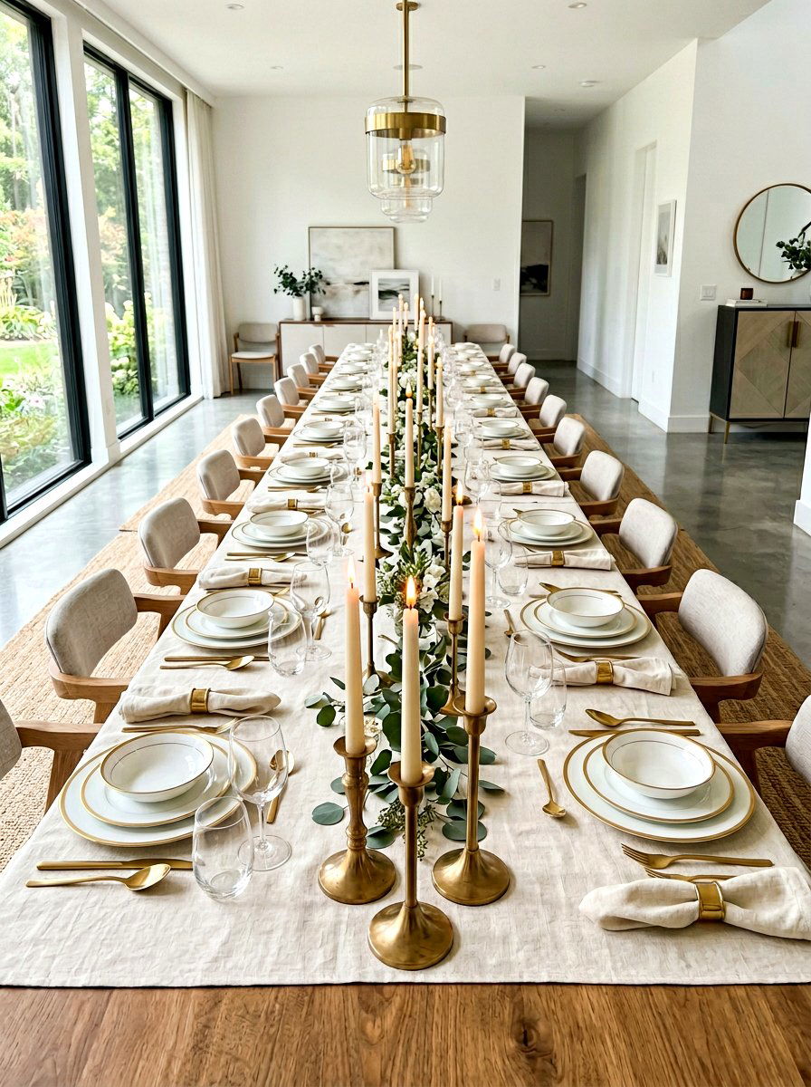 Taper Candles In Brass Holders - 30 candle centerpiece ideas