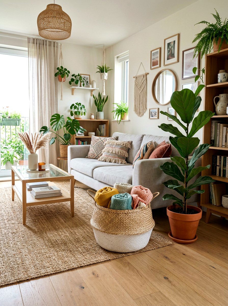 Tapered Belly Basket - 30 living room blanket basket ideas